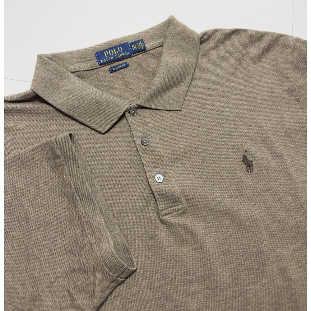 Polo Ralph Lauren Men's Stretch Mesh Polo Shirt Size 2XL Brown Golf Preppy Pony